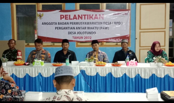 PELANTIKAN ANGGOTA BPD DESA JOLOTUNDO