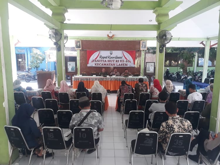 Rakor Panitia HUT Kemerdekaan RI ke-81 Tingkat Kecamatan Lasem