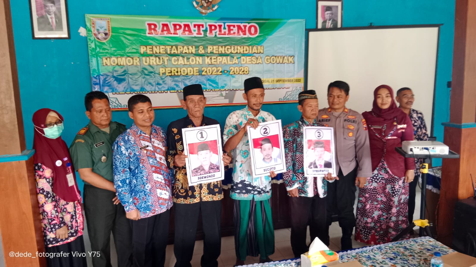 RAPAT PLENO PENETAPAN DAN PENGUNDIAN NOMOR URUT CALON KEPALA DESA GOWAK PERIODE 2022 - 2028