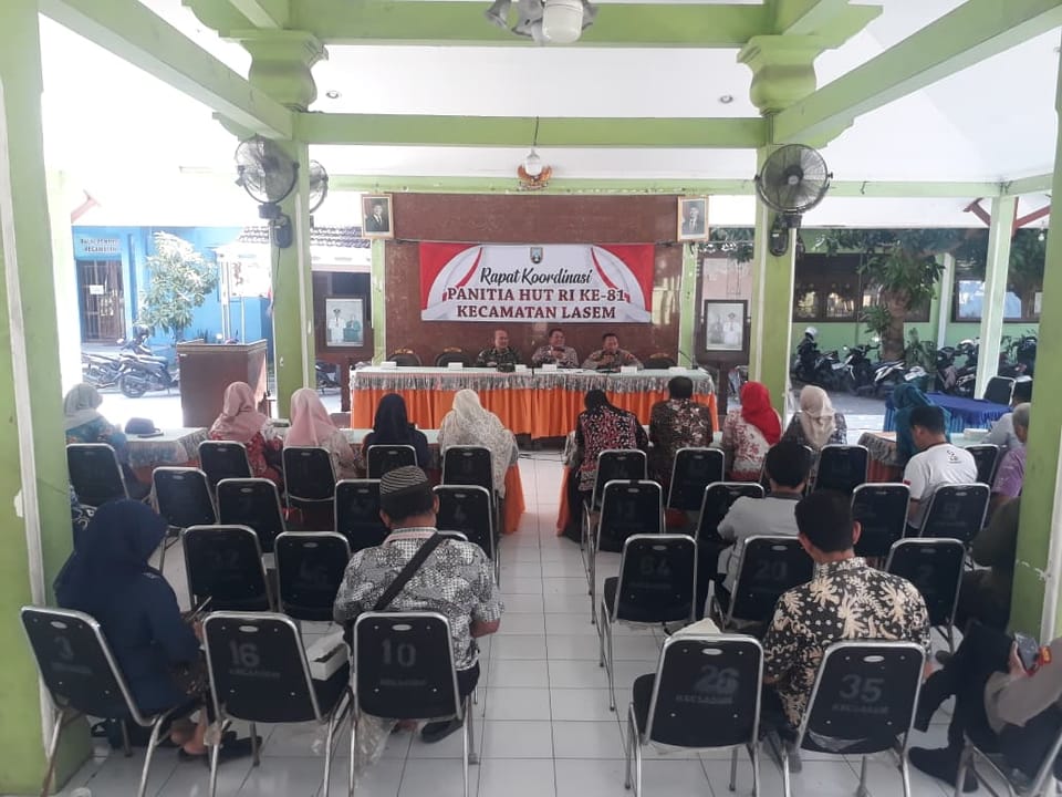Rakor Panitia HUT Kemerdekaan RI ke-81 Tingkat Kecamatan Lasem