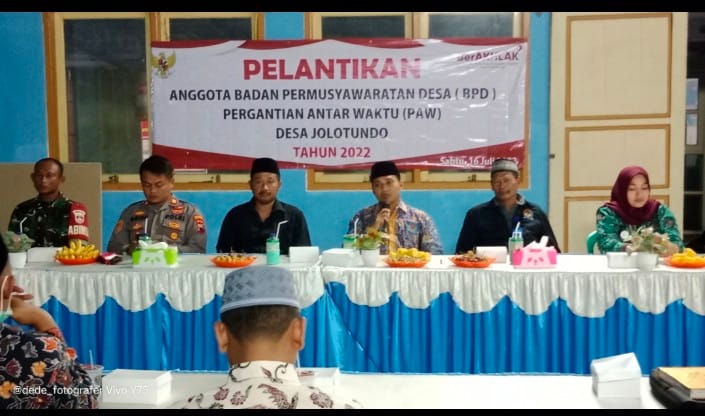 PELANTIKAN ANGGOTA BPD DESA JOLOTUNDO