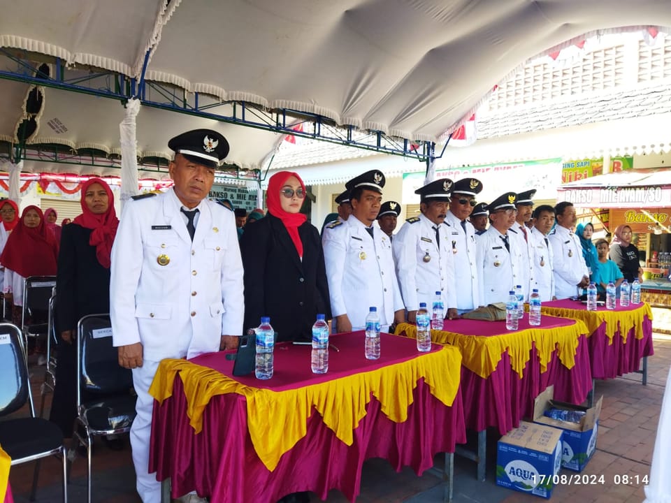 UPACARA PENGIBARAN BENDERA MERAH PUTIH DALAM RANGKA PERINGATAN PROKLAMASI KEMERDEKAAN REPUBLIK INDONESIA KE 79 TINGKAT KEC. LASEM KAB.REMBANG.